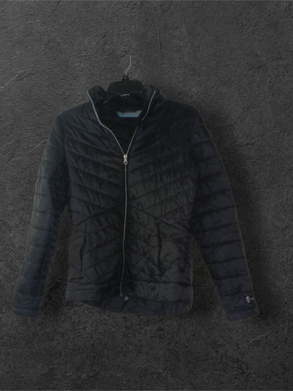 Free Country Black Quilted Puffer Jacket Women's Small Lightweight Zip Front Coa